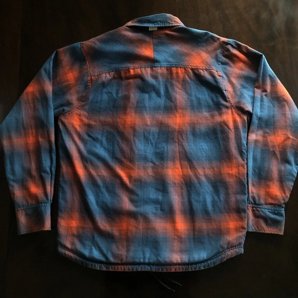 The North Face Khaki Long Sleeve Reversible‎ Plaid Pattern Jacket Mens Size M